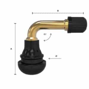 TR411 E-Scooter 90° ventil bezdušový moto,koloběžka pr.8,3mm PVR-70