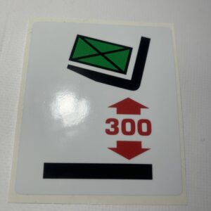 Štítek zdvih 300 mm L (samolepka)