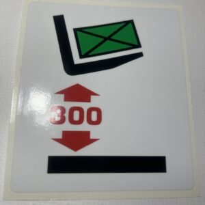 Štítek zdvih 300 mm  P (samolepka)